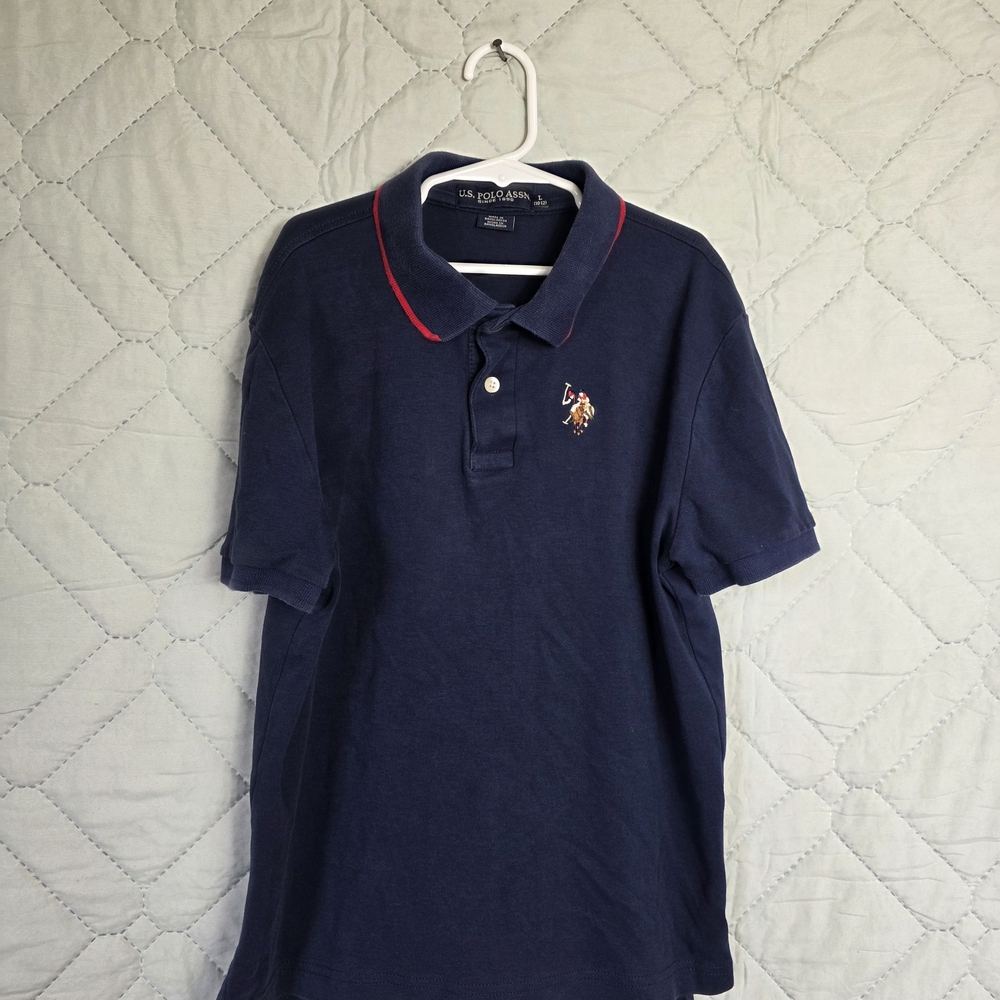 U.S. Polo Assn. Dark Blue Polo with Red Accents